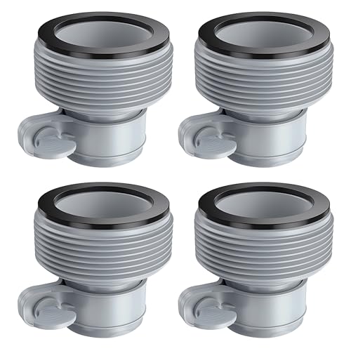 4 Pack Pool Hose Adapter Type B Hose Adapters Pool Hose Connector B Kit Hose Conversion Connector for Intex Filter Pumps 1.5 Inch Hoses Saltwater System Above Ground Swimming Pool Accessories