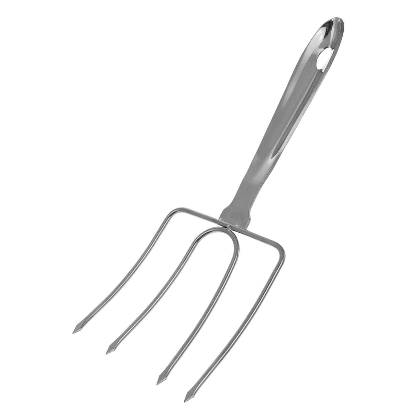 STOBAZA 4 Needle Design Turkey Lifting Fork Stainless Steel Barbecue Skewer Roasting Fork for Bbq