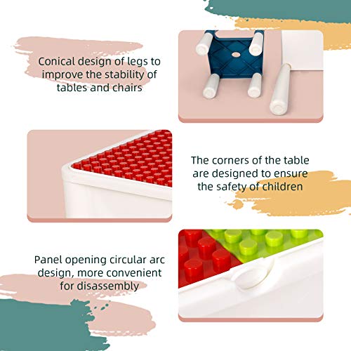 image for Kids 7-in-1 Multi Activity Table Set - amzdeal 138 Pieces Large Buildi