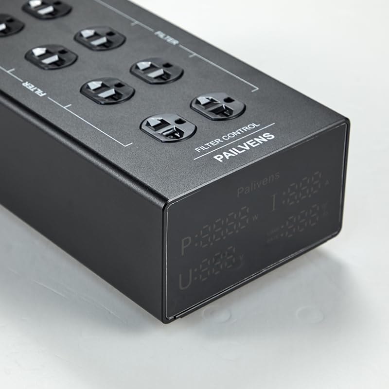 AC Power Filter 8 Wege HiFi Power Conditioner mit LED Display G20 Schwarz