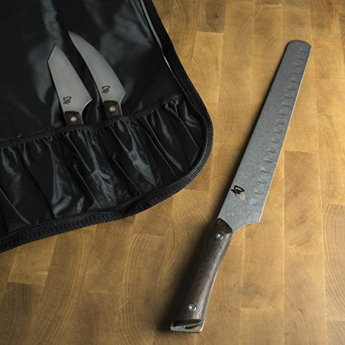 Shun Cutlery Kanso 4 Piece Bbq Knife Set, Kitchen Knife Set With Knife Roll, Includes 5" Asian Multi-Prep Knife, 6.5" Boning/Fillet Knife, And 12" Brisket Knife, Handcrafted Japanese Kitchen Knives #TOP1
