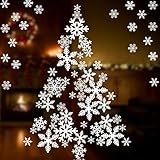 Coogam 135 PCS Christmas Decorations Snowflake Window Sticker Set of 5 Sheet DIY Window Cling - Removable Snow Decal for Mirror Glass Door Car Body Holiday Xmas