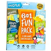 Hoyle 6-in-1 Kids Card Game Pack, 6 Fun Preschool Games in 1: Matching, Memory, Go Fish, Crazy Eights, Old Maid, Slap Jack, Ages 3+