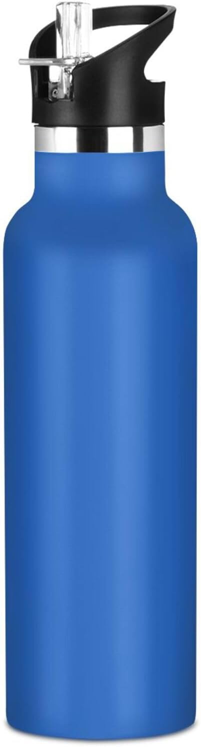 Botella de agua para niños, botella de agua de acero inoxidable para viajes o escuela, 20 onzas, azul cobalto