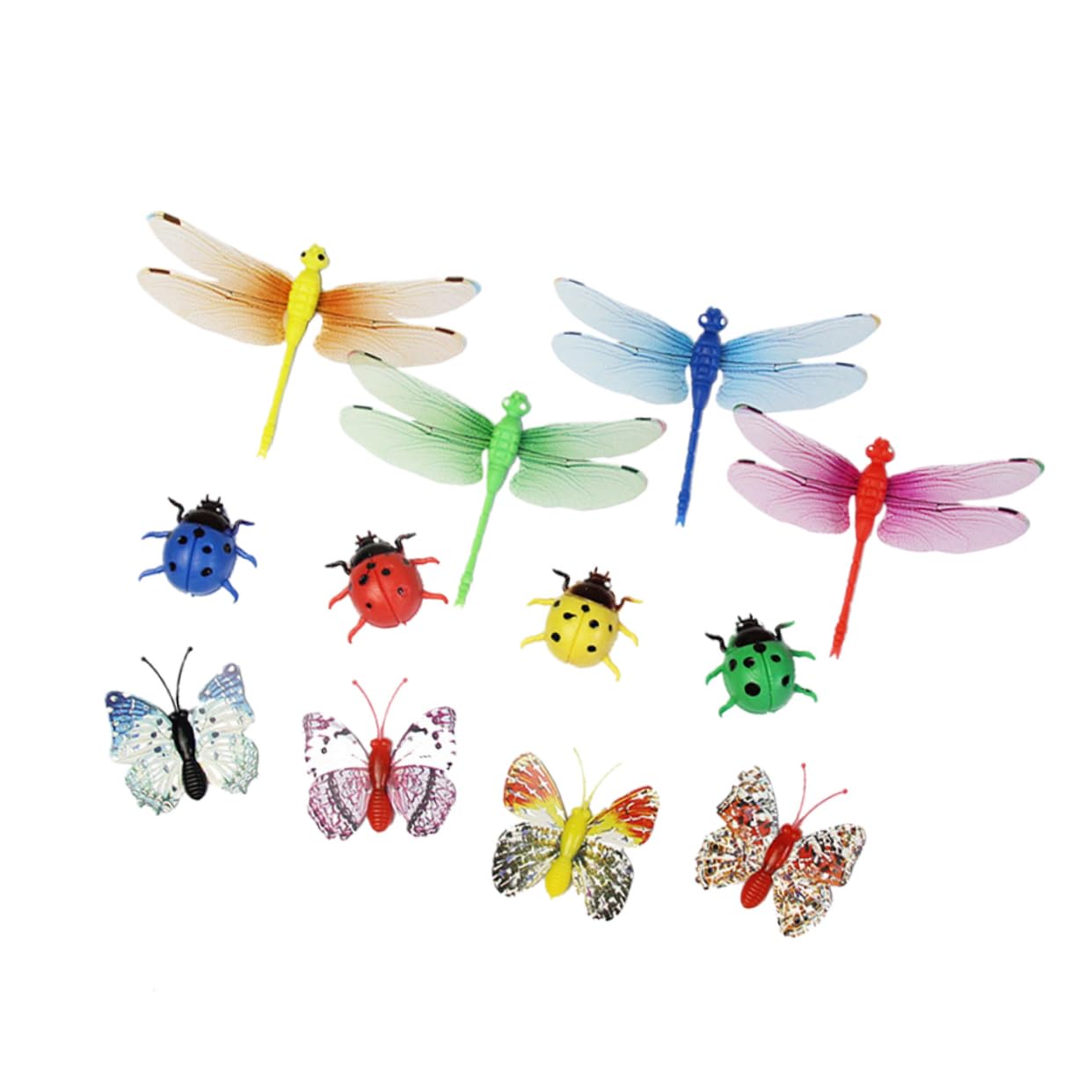 24 Pegatinas Magnéticas de PVC de Mariposas y Libélulas Estereoscópicas 3D en Colores Aleatorios