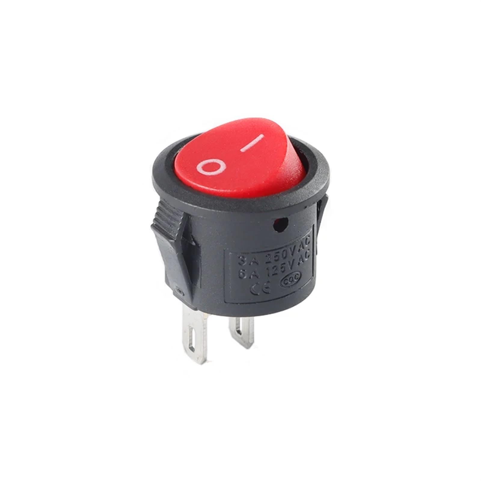 Interruptor basculante KCD11 botón de E/S redondo rojo interruptores de encendido 2PIN de 15mm 8