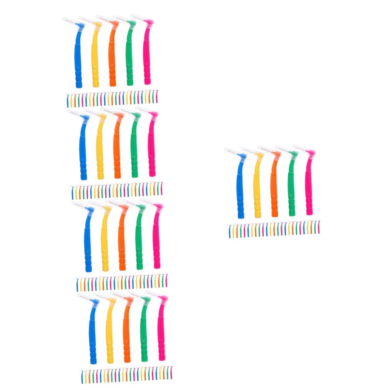 Beavorty 5 Set Spazzolino Interdentale Pulisci Denti Spazzolino Manuale Interspaziale Ergonomico Spazzolini Da Denti Quotidiani Lana Di Nylon 30 Pezzi * 5