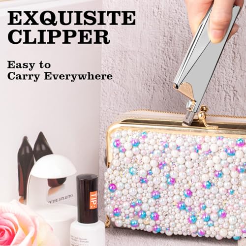 Image of Nail Tip Cutter for Acrylic Nails, Professional False Nail Extension Cutter with Stainless Steel Blade, Precise Nail Trimmer Tool for Salon and Home Use