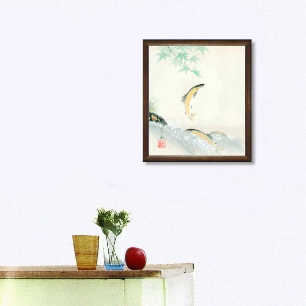 Amazon.co.jp: 中谷文魚 鮎 色紙 ブラウン 日本画 動物画 あゆ 魚 花鳥