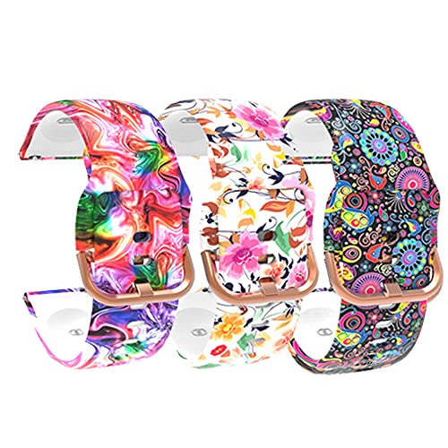 RuenTech 3-Pack Bands Compatible with Compatible with Fitpolo IDW208P Smart Watch Bands, Adjustable Printed Silicone Wristband Soft Straps for Fitpolo IDW208P Smartwatch