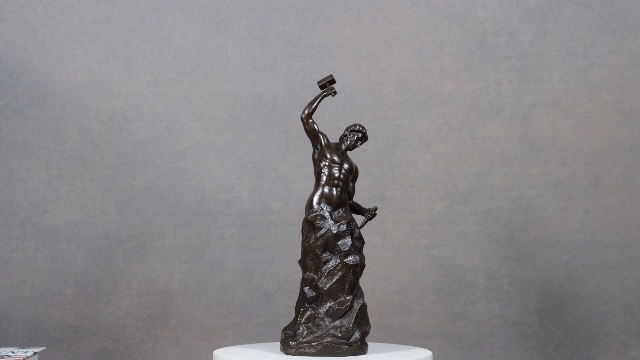Estatua abstracta de hombre en bronce 10.2 pulg miniatura 7
