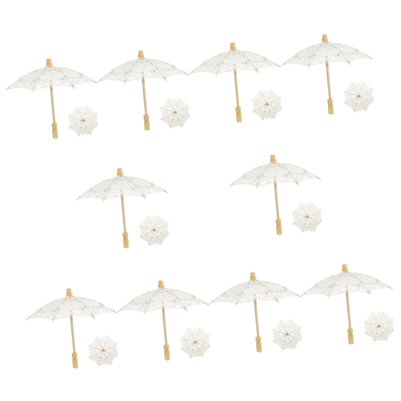 LIFKOME 10pièces Parasol Dentelle De Mariée Décoratifs pour Photographie Et Célébrations Accessoire Élégant avec De Rayon