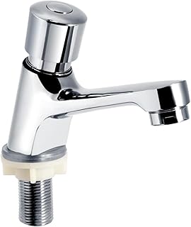 Comprar KSTE Grifo Lavabo, Grifo del fregadero que ahorra agua, de cierre automático, chapado en cromo, grifo individual for lavabo moderno Lavabo con retardo de tiempo for la cocina pública Baño