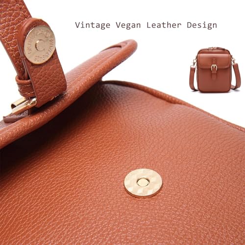 Gettoreach Crossbody Bag, Urvashis Crossbody Leather Bag, Vintage Cross Body Shoulder Purse with Card Slots, Forcipower3