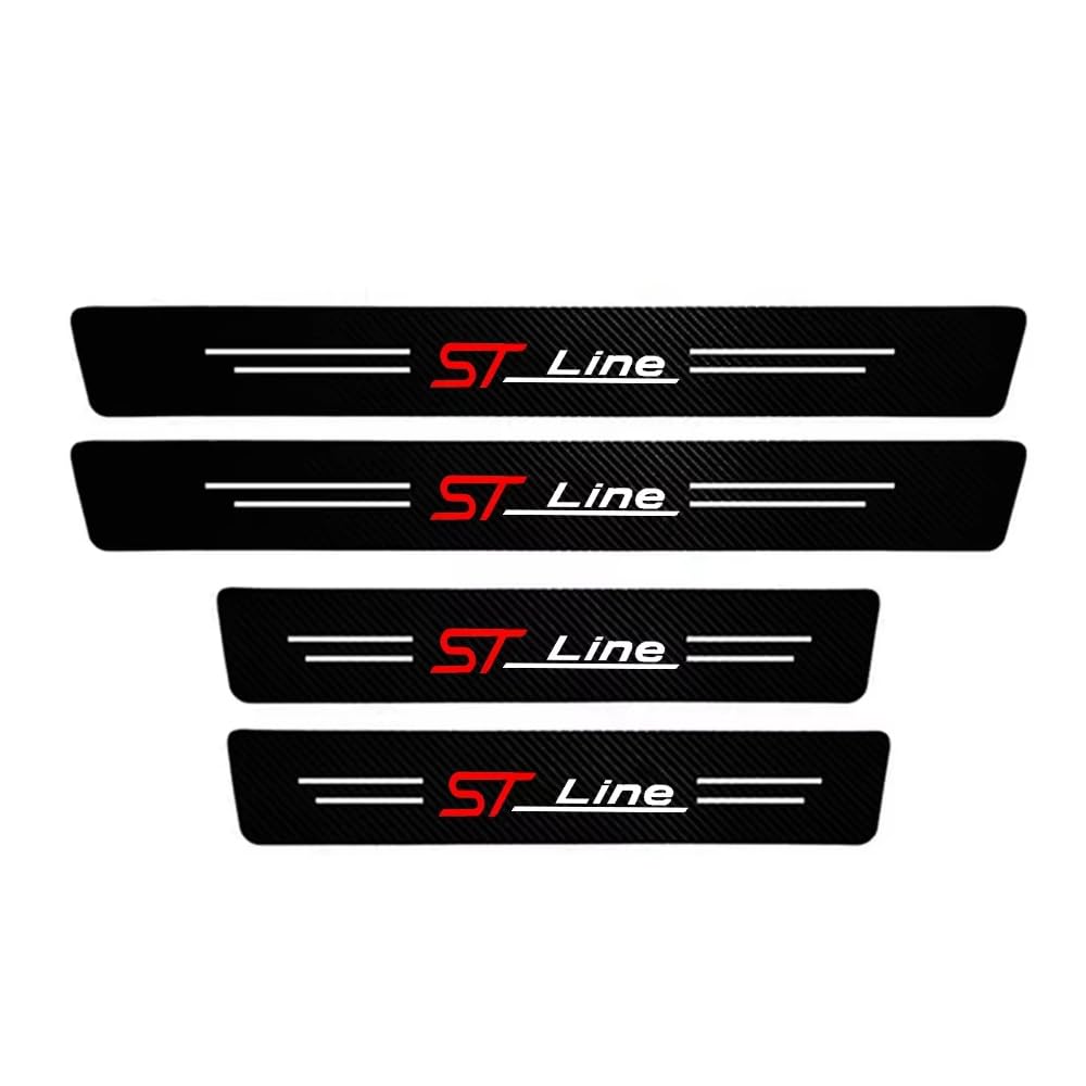 SDYAYFGE 4Pcs Kick Plates Car Door Sill Protector,for Ford ST LINE