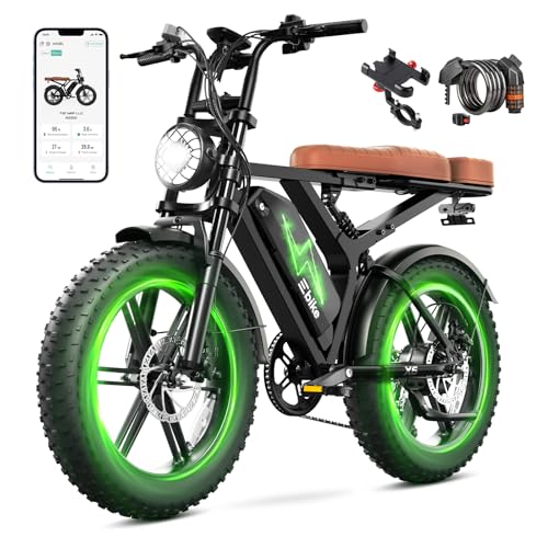 Image of SISIAGD Electric Bike for Adults,Peak 1800W Ebike,48V 15 /30Ah Waterproof Removable Battery,70-130 Miles,7 Speed,32 MPH Max,20 inch E Bike for City Commuting,Off-Roading,Mountain,UL 2849 Certification