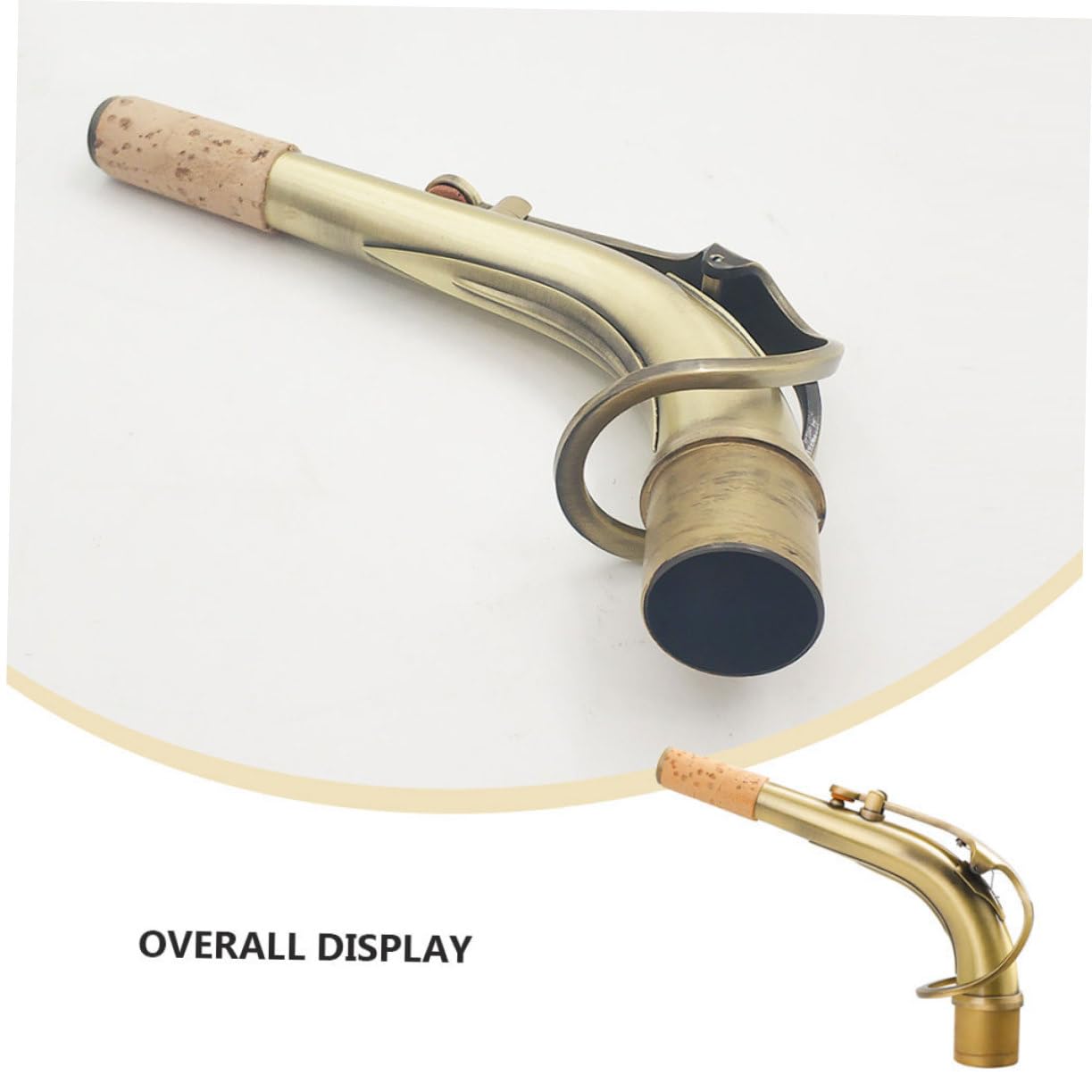 SHOWERORO Biegungshals und Klarer Klang aus Messing Saxophon mit 24,5mm Durchmesser Antikes Design in Gold für Altsaxophon und Saxophonzubehör