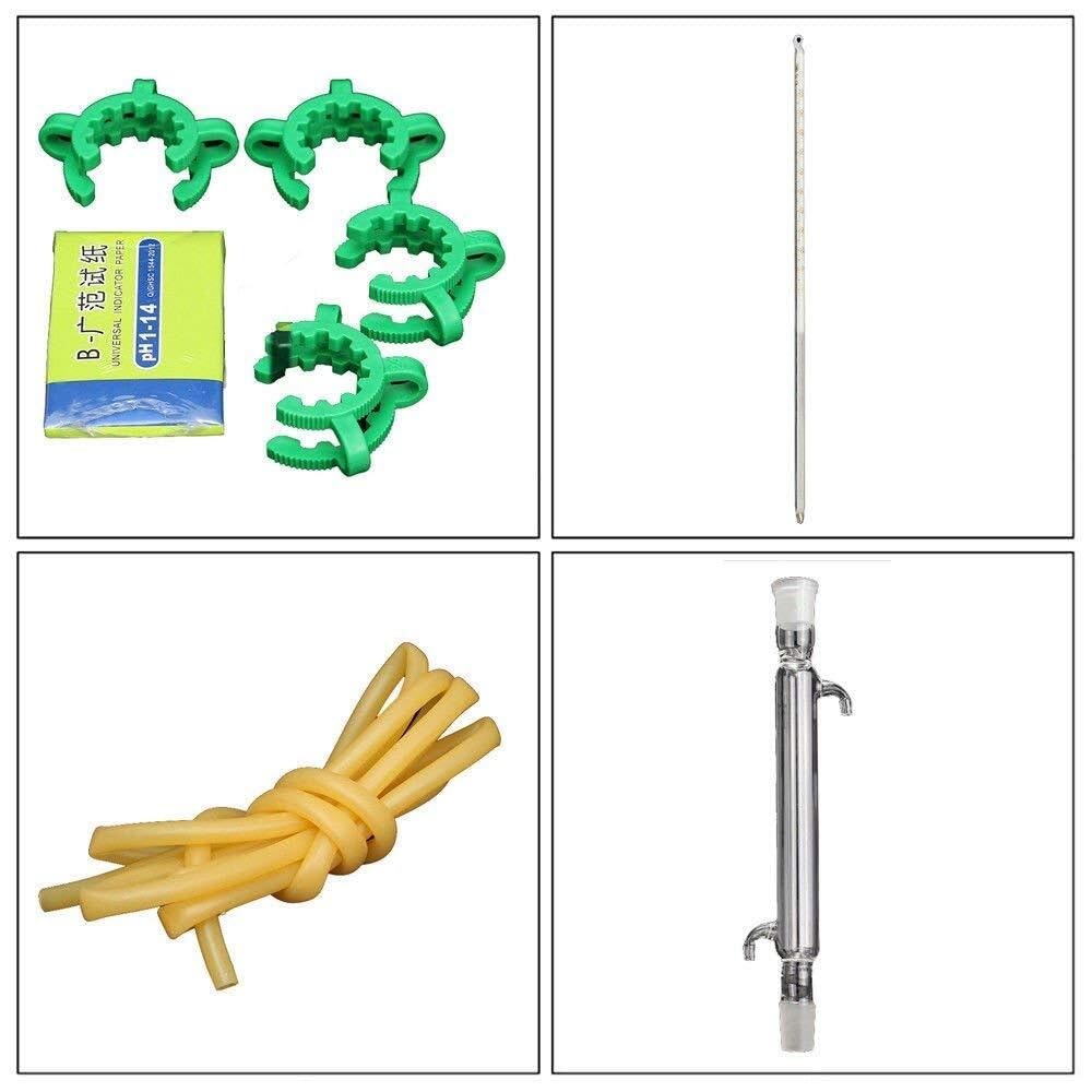 Kit aparato destilación 12 piezas para extracción aceites esenciales y destilación agua – Conjunto vidriería completo