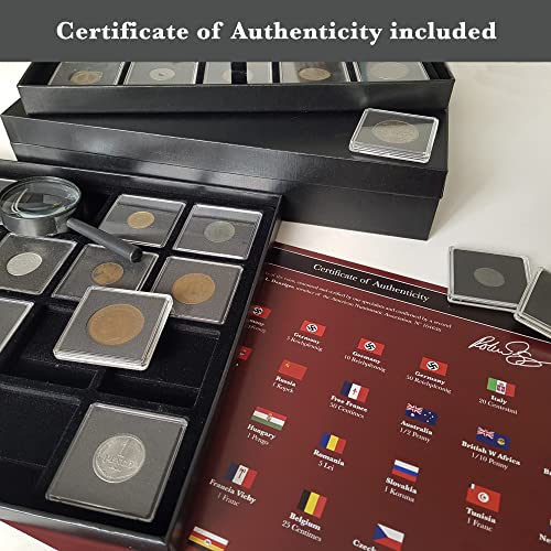 IMPACTO COLECCIONABLES 40 authentische Münzen aus dem Zweiten Weltkrieg - Alliierte und Achsenmächte. Luxus-Kollektion
