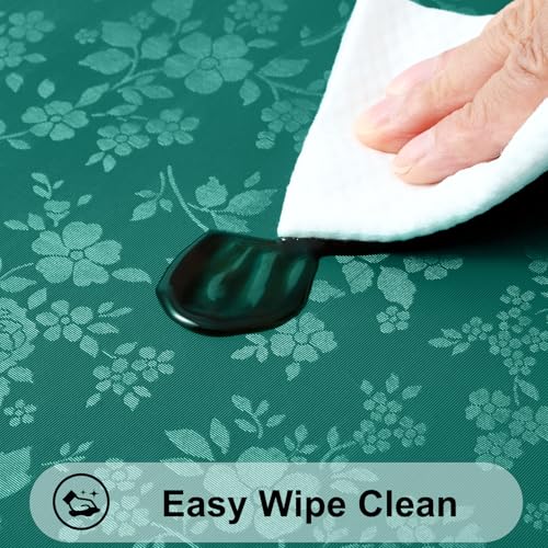Image of Smiry Rectangle Table Cloth, Waterproof Heavy Duty Vinyl Tablecloths, Wipeable Washable Table Cover for Kitchen and Dining Room (Christmas Green, 60 inch X 84 inch)