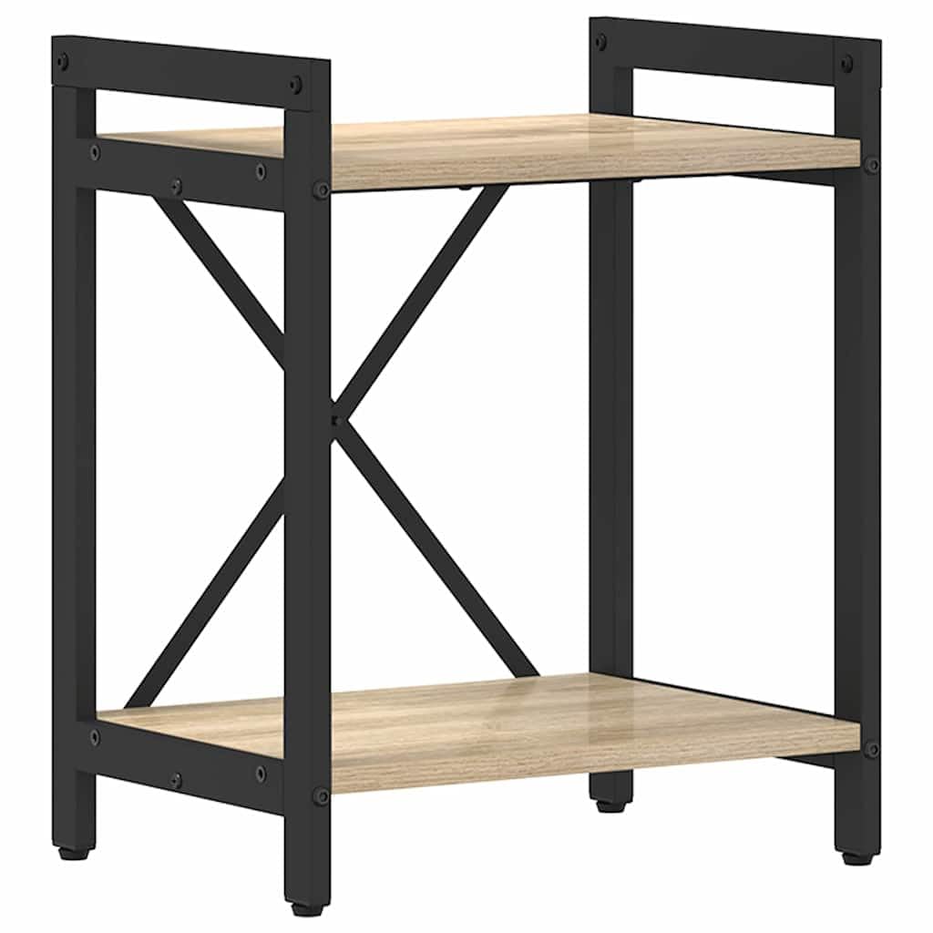 Libreria 40x30x50 cm Legno Ingegnerizzato Rovere Sonoma | Mobile scaffale versatile per soggiorno e studio, struttura in acciaio nero con portata fino a 60 kg per libri e oggetti.