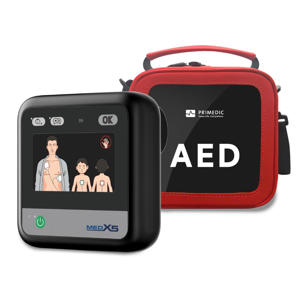myPAD Heimdefibrillator AED für Zuhause, Familie & Freizeit, vollautomatischer Defibrillator mit Sprachführung, LED-Grafik, Kindermodus ab 1 Jahr, 4 Jahre Batterie & Elektroden, 8 Jahre Garantie.