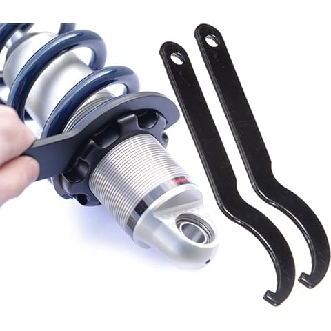 Ambienceo 2 Pcs 6.1" Universal Motorcycle ATV Dirt Bike Shock Absorber Pre Load Spanner Wrench Tool Black Cover