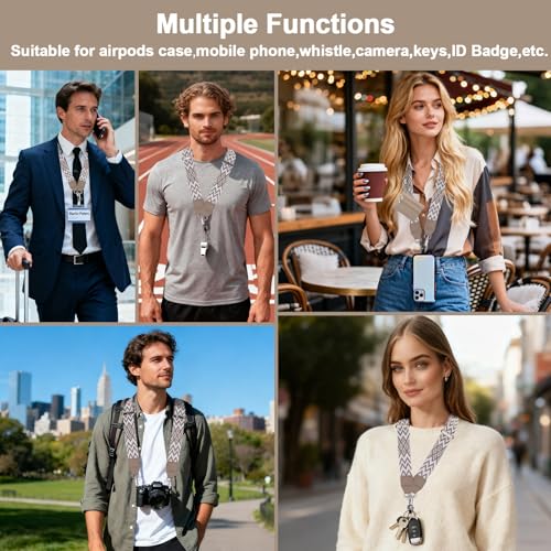 Image of XANGNIER Clip and Go Strap for Phone with Wallet Crossbody, Phone Strap with Zippered Wallet, Adjustable Anti Theft Cellphone Lanyard for Women, Cellphone Chain Accessories,Multicolor 21