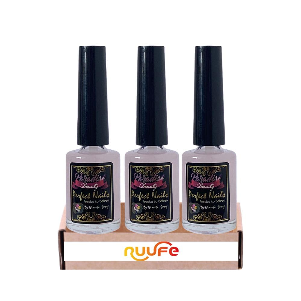 RUUFEBase para uñas Paradise (3 Pack) Endurecedor de uñas Paradise, base para hacer crecer las uñas, Paradise Esmalte para hacer crecer las uñas