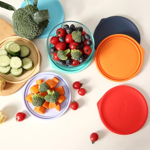 Replacement Lids for Pyrex 7202-PC 1 Cup, Silicone Round Storage Cover Lid for Anchor Hocking Glass Bowl 2 Pack Dark Blue - image 7