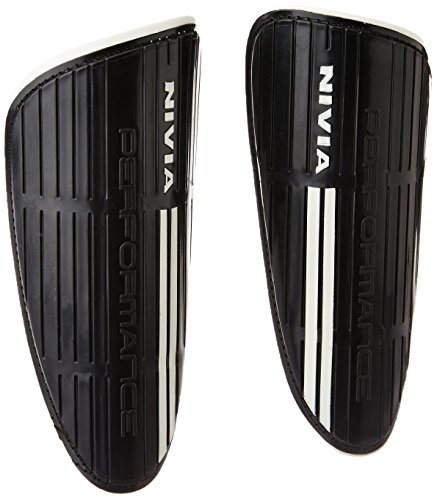 Image of Nivia Storm Football, Size 5 (Yellow) SG-806 Performance Football Shin Guard Black, Medium Combo