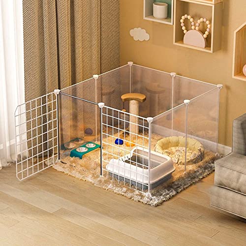 LFONDIGE 猫ケージ、屋内猫ケージ DIY 取り外し可能な猫 ベビーサークル 屋外 猫囲い、猫用ペットケージ 1~2匹の猫に最適な大型運動場所 - 小型ペット 猫 子犬用(カラー: トップなし、