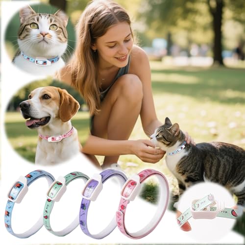 Langzeit Floh & Zeckenschutz Halsband für Hunde - Natürliches Insektenabwehrhalsband, Schützt effektiv gegen Flöhe, Zecken, Milben & Parasiten (Lila, 5x5x1cm)