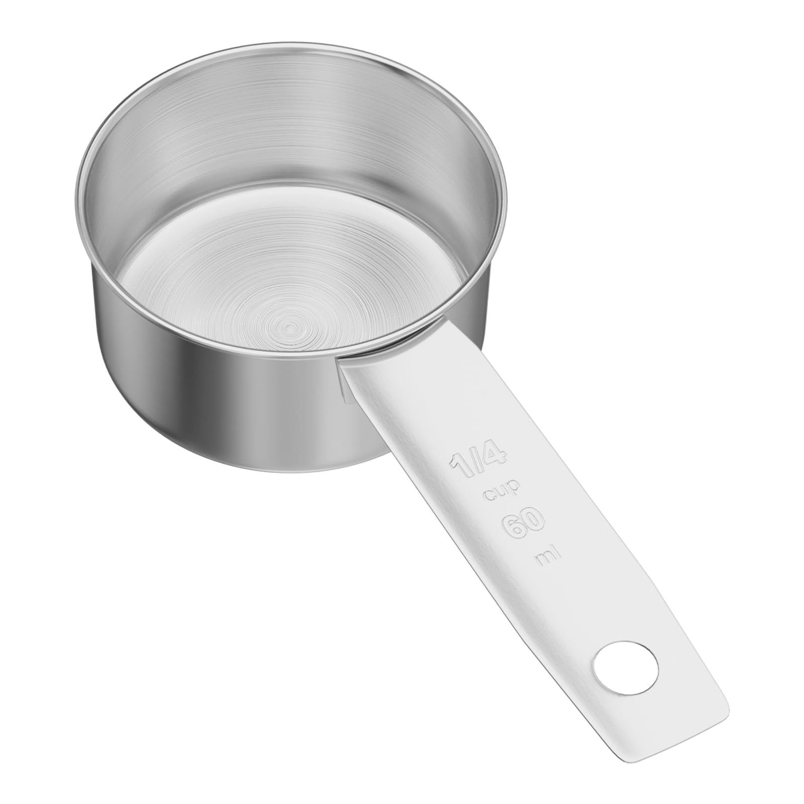 1PCS 1/4Cup(4Tbsp, 60ml, 4oz) Stainless Steel Measuring Cup, Single Metal Scoop for Wet and Dry Ingredients, Great Kitchen Gadgets for Cooking
