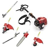 NUEVA HERRAMIENTA MULTIFUNCIÓN 5 EN 1 DE JARDINERÍA DE LARGO ALCANCE A GASOLINA 68CC, INCLUYE: DESBROZADORA, CORTASETOS, CORTACESPED, MOTOSIERRA PODADORA Y VARA DE EXTENSIÓN GRATUITA, 3KW 4HP TRUESHOPPING®