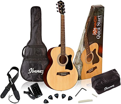 Ibanez 6 String Acoustic Guitar Pack, Right, Natural (IJVC50) #1