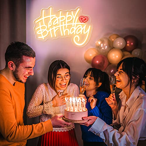 Image of Custom Happy Birthday Neon Sign,10 inch-55 inch LED Name Signs,Customizable Happy Birthday Light Up Sign for Backdrop,Personalized Neon Light Sign for Birthday Party Anniversary, Neon Lights Decoration Gifts