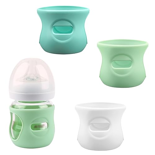 Paquete de 3 fundas de silicona para biberones de vidrio natural Avent, soporte para biberones antiroturas, compatible con biberón natural de vidrio