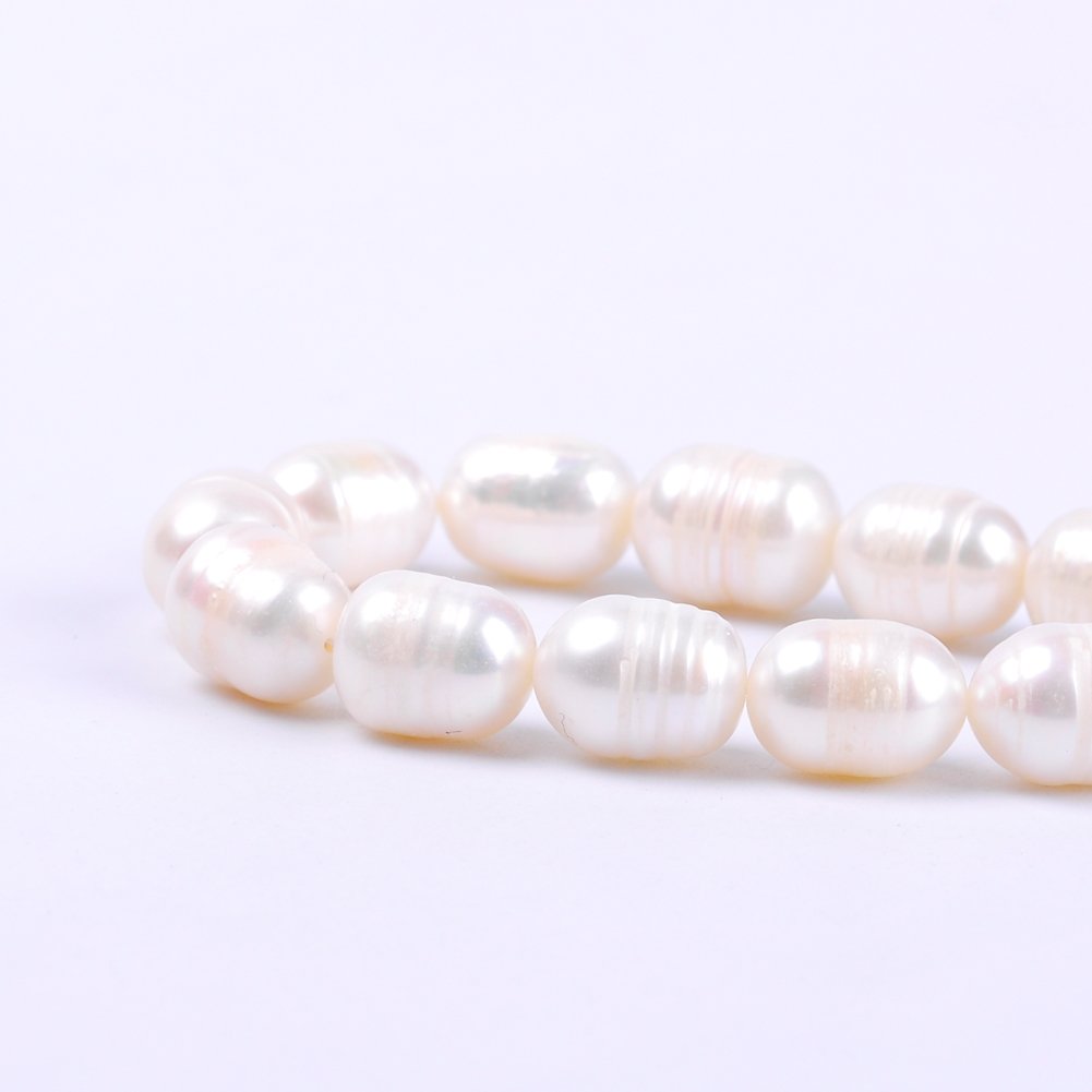 Rui Long Screw Thread Rice Beads Natural Freshwater Pearl Loose Beads For Jewelry Making 9-10MM 43216-9866