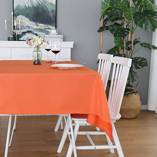 Image of FOLINS&HOME Orange Rectangle Tablecloth 60 x 84 Inch Waterproof Table Cloth