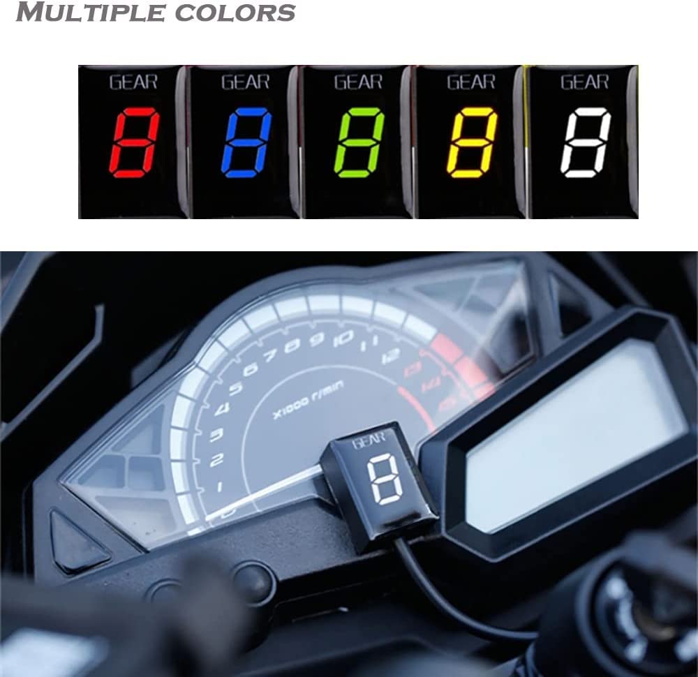Indicador de marcha digital LED de 1 a 6 velocidades resistente al agua compatible con Kawasaki ER6N Z1000 SX Nin & ja 400 650 Z800 Z750 Versys 650 Z650 W800 Nin & ja 300 Vulcan