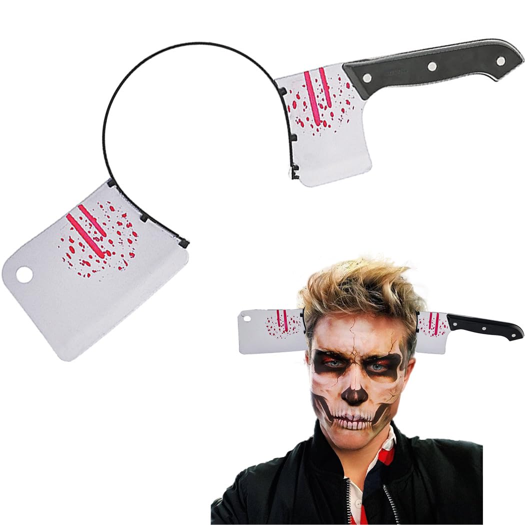 Diadema De Halloween Con Hacha Y Sangre Falsa – Accesorio Gótico De Terror Para Hombres Y Mujeres, Ideal Para Fiestas Y Carnaval