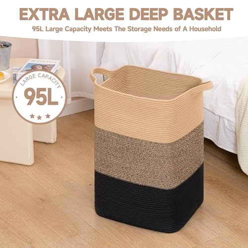 50% Off CLHMILY&Z 95L Laundry Basket - Jute Rope Storage Bin - Image 4