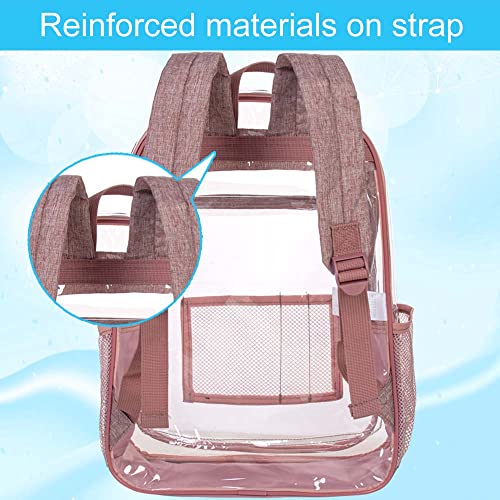Clear Backpack, Heavy Duty Transparent Bookbag, See Through Pvc Backpacks For Women - Pink #TOP6