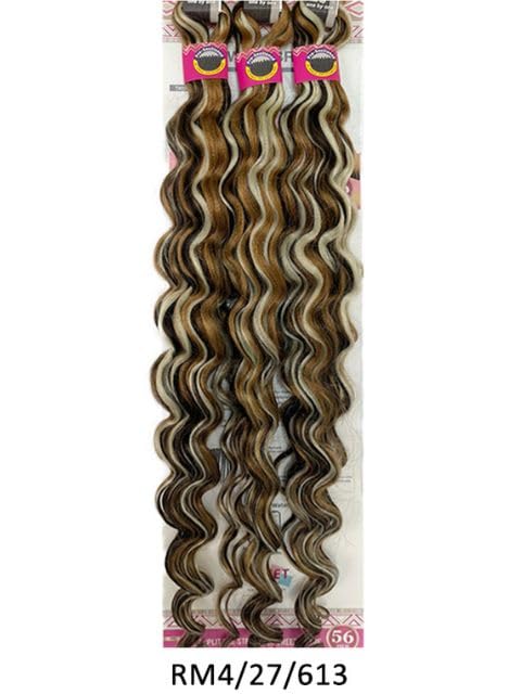 Janet Collection Nala Tress 3X EZ SPLIT Pre-Sectioned Pre-Stretched Braid Knotless Extremely light weight BREEZE WAVE 56 Inches value pack (56”, Color #1B)