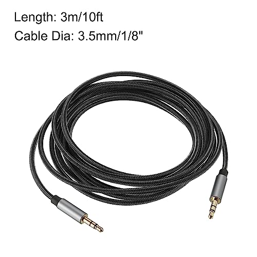 Cable auxiliar 3.5mm macho a macho gris 3 metros miniatura 3