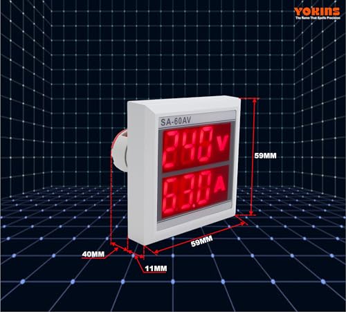 Image of YOKINS (SA-60VA) 2-in-1 Digital VA Meter | Measures AC Voltage 50-500V & Current 1-100A | Compact 60x60mm Panel Mount Meter can be used Electrical Panel /Submersible Panel, Volt-Amp