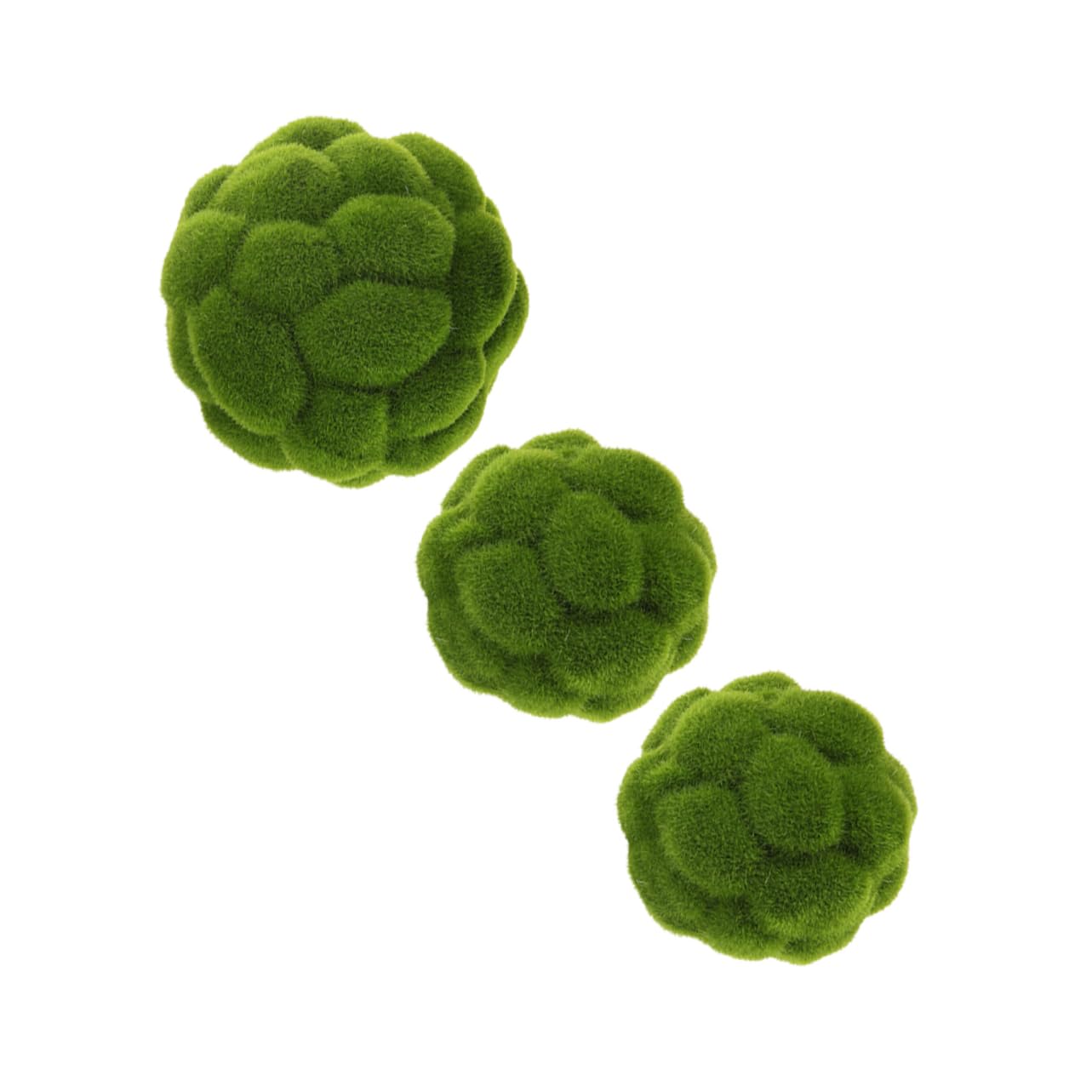Healifty Esferas Decorativas de Musgo Artificial Verde 3 Piezas de Plástico