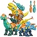 STAY GENT Dinosaurio Juguetes para Niños con Misil Fuego 3 Packs DIY Dinosaurio con Taladro Educativo Juguetes con Juego Construccion Puzzle STEM Regalo para Chicos y Chicas Niños Envejecido 3 4 5 6 7