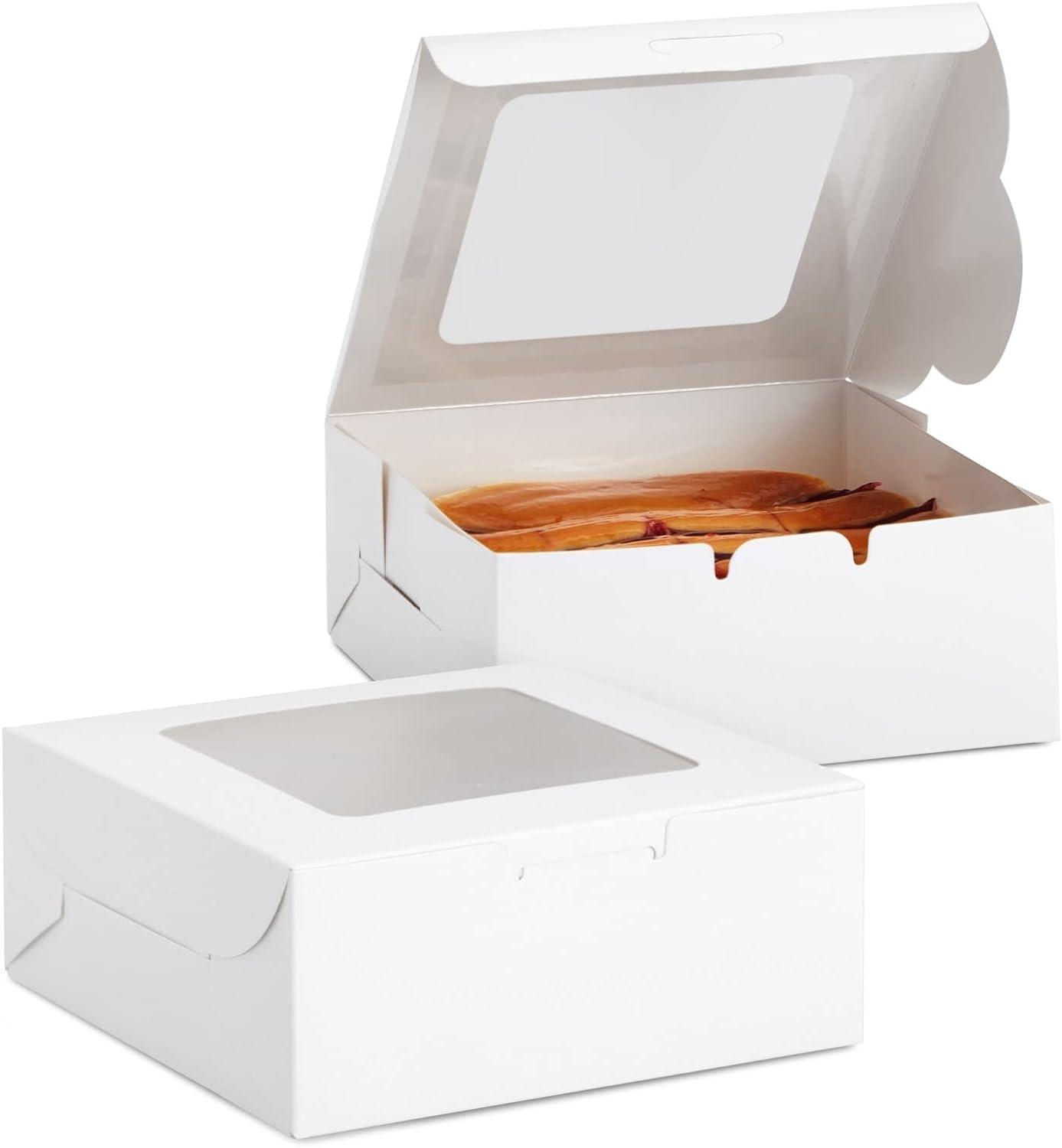 AUTOWRAP 20 piece Pie Boxes with Window, 6x 6 x 2 Bakery Boxes White Cookie Boxes, Treat Boxes for Pies, Pastries, Donuts and Muffins